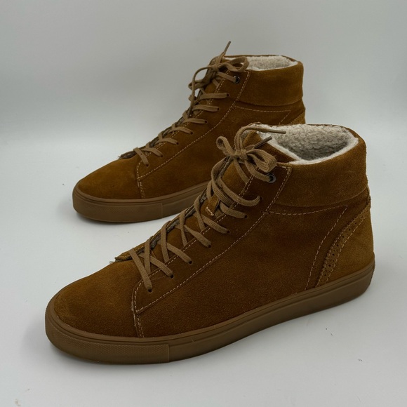 Express suede brown high top Sherpa lined men’s size 10 - Picture 1 of 6
